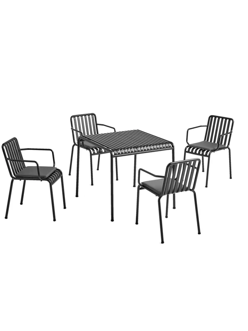 Palissade sæt, 4 stole og bord i anthracite fra HAY