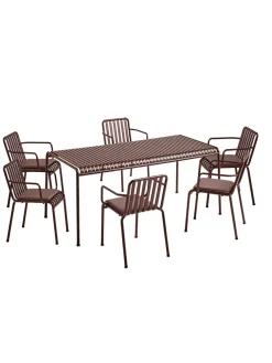 Palissade sæt, 6 stole og bord i sky grey fra HAY