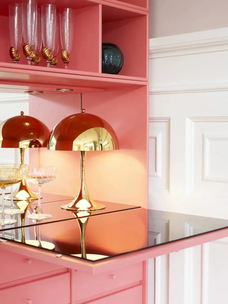 Panthella 250 Bordlampe, pale rose opal af Verner Panton