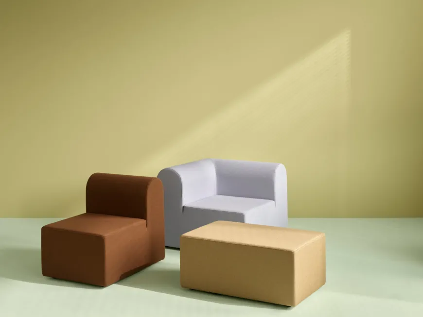 Paradigm 3-personers sofa med pouf venstre fra Montana