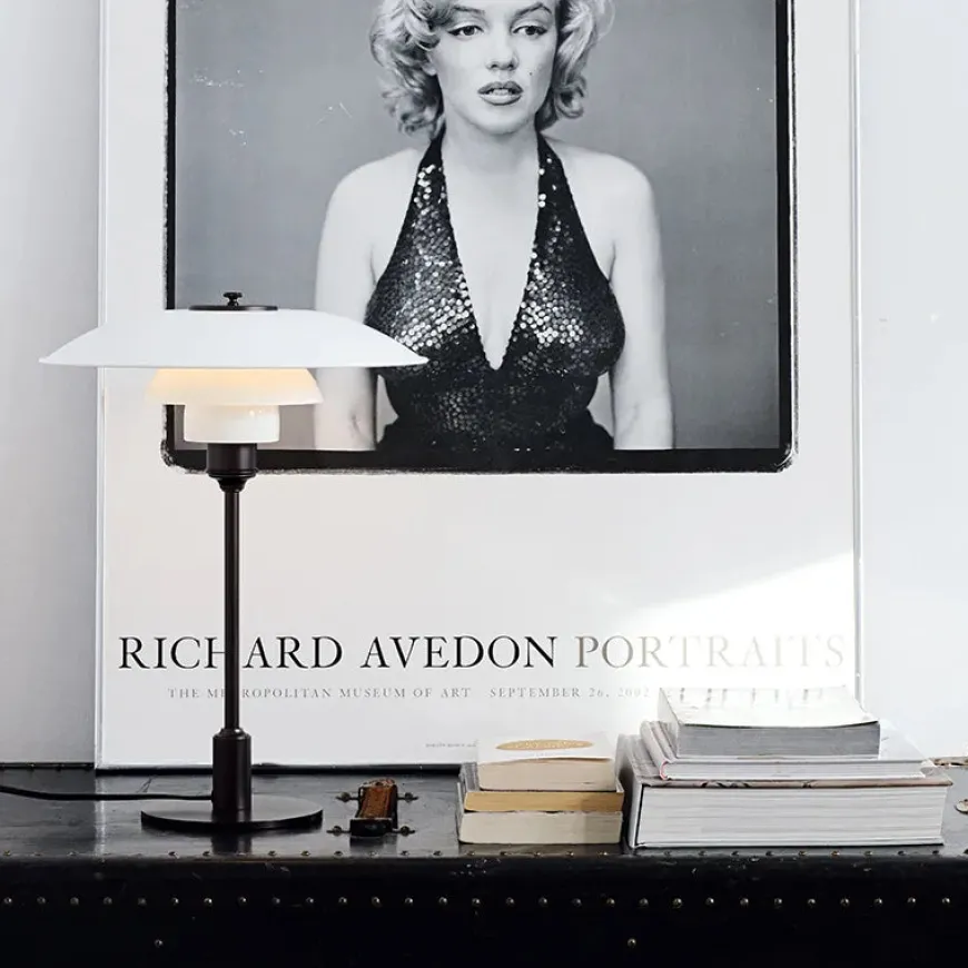 PH 3½-2½ Bordlampe, grøn af Poul Henningsen