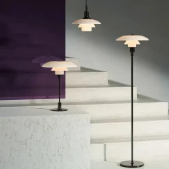 PH 3½-2½ Gulvlampe, sort metalliseret fra Louis Poulsen