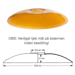 PH 3½-3 Mellemskærm i ravfarvet glas fra Louis Poulsen