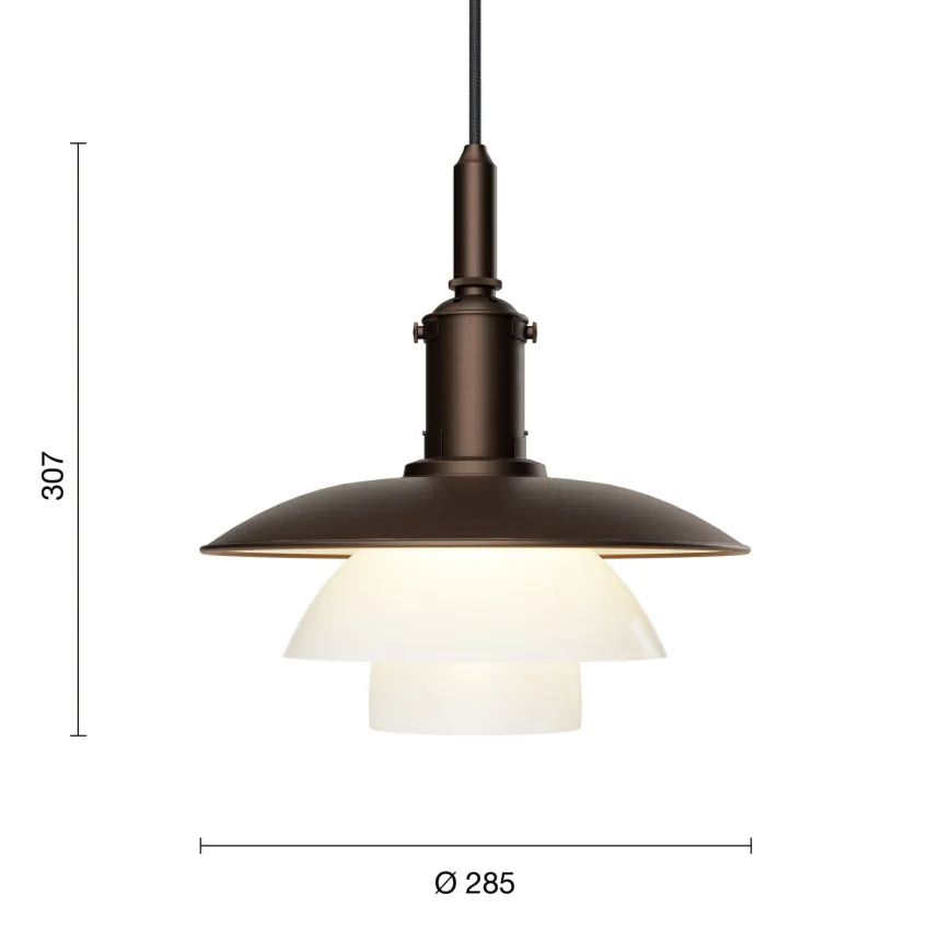 PH 3/3 Pendel, Aged Brass fra Louis Poulsen