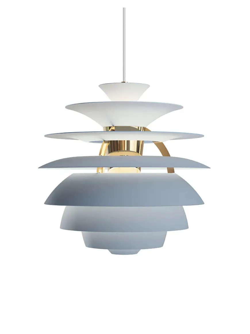 PH Snowball, dusty blue/brass af Poul Henningsen