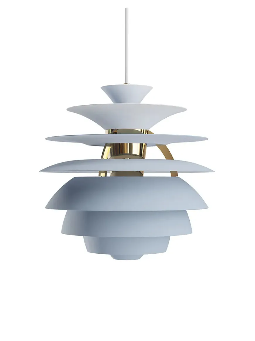 PH Snowball, dusty blue/brass af Poul Henningsen