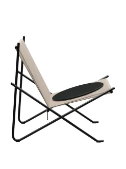 PK4 Loungestol i natur, stålstel af Poul Kjærholm