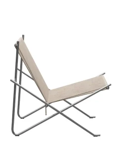 PK4 Loungestol i natur, stålstel af Poul Kjærholm