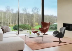 PK61 Sofabord Jubilæumsudgave, grey-white marmor af Poul Kjærholm