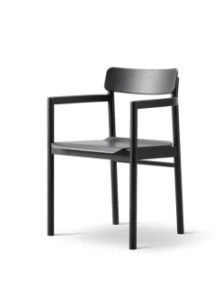 Post Spisebordsstol, eg sort lak fra Fredericia Furniture