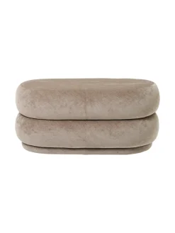 Pouf Oval, faded velvet fra Ferm Living
