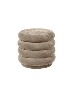 Pouf Round, faded velvet fra Ferm living