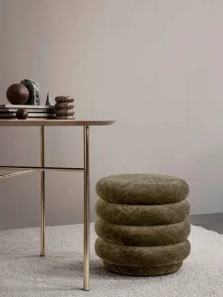 Pouf Round, faded velvet fra Ferm living