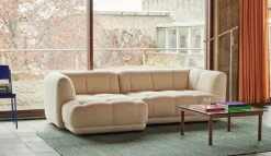 Quilton 2,5 pers. sofa, Flamiber Cream A5, venstre fra Hay