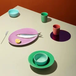 Rhombe krus, turkis fra Lyngby Porcelæn