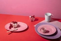 Rhombe oval fad, rosa fra Lyngby Porcelæn