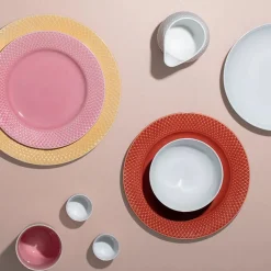 Rhombe tallerken, rosa Ø21 cm fra Lyngby Porcelæn