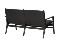 Rén Lounge sofa 2. pers natur eg, sort læder fra Stellar Works