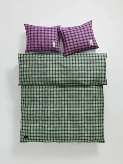 Rodeo Duvet Cover, neon pink check fra Magniberg