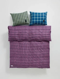 Rodeo Duvet Cover, neon yellow check fra Magniberg