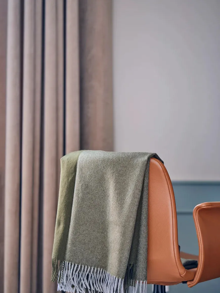 Secret Plaid, lime/moss fra Silkeborg Uldspinderi