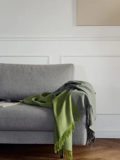 Secret Plaid, lime/moss fra Silkeborg Uldspinderi