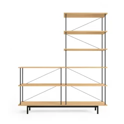 Seiton 3-3 R(højre) reol fra Stellar Works i lakeret eg, stel i sort