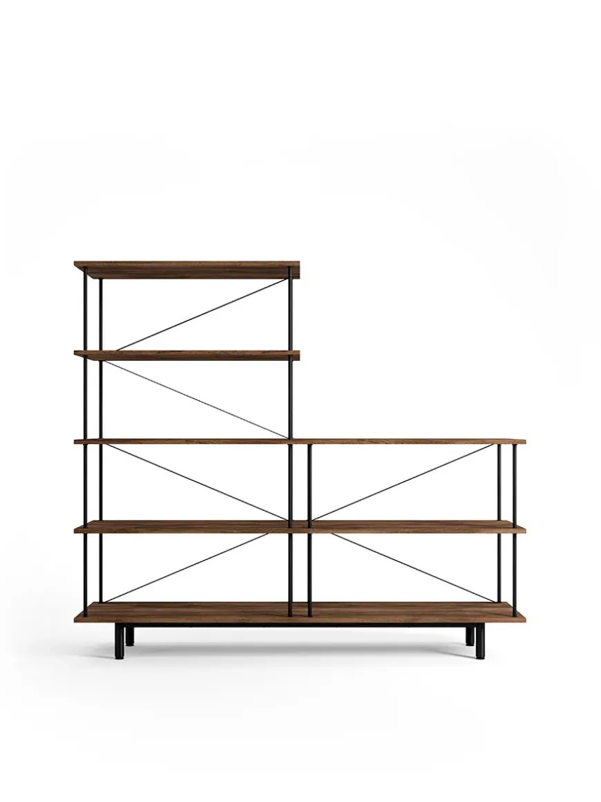 Seiton Reol 3-2 L, valnød fra Stellar Works