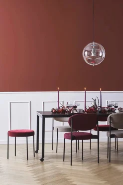 Serie 430 skammel, sort af Verner Panton