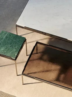 Sett LN11 Sidebord, bianco carrara marble/chrome fra &Tradition