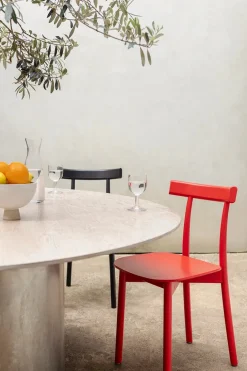 Skinny wooden chair, ash/blue fra Nine