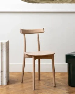 Skinny wooden chair, ash/white fra Nine