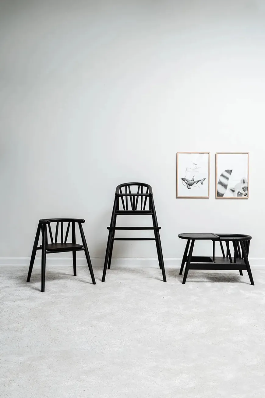 Smilla Toddler Stol, sortlakeret eg fra Oaklings