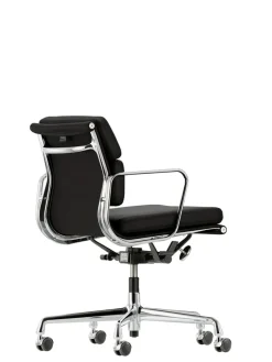 Soft Pad Chair EA 217 Kontorstol, cognac læder/krom stel fra Vitra