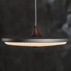 Soleil pendel small, røget eg, papir skærm fra Le Klint