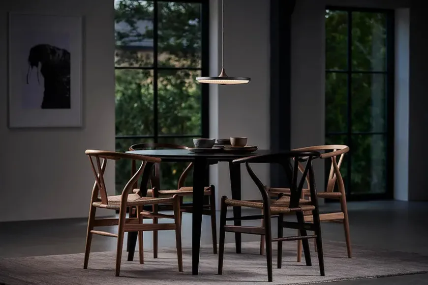 Soleil pendel small, røget eg, papir skærm fra Le Klint