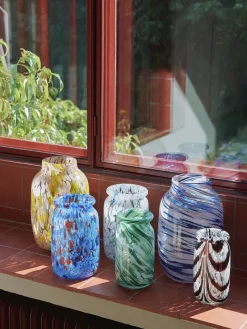 Splash Vase, Roll neck blue fra Hay