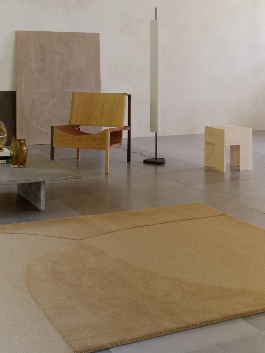 Split Plains Tæppe, Beige fra Linie Design