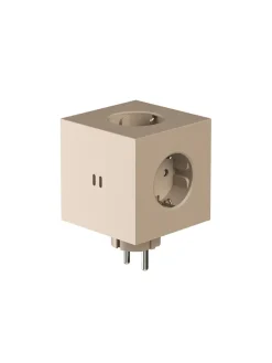 Square 2 Stikdåse med USB, beige fra Avolt