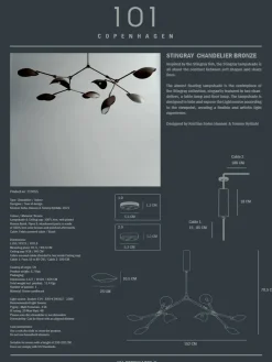 Stingray Chandelier, bronze fra 101 Copenhagen