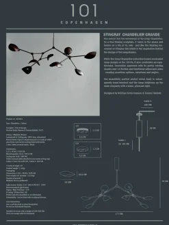 Stingray Chandelier, grande bronze fra 101 Copenhagen