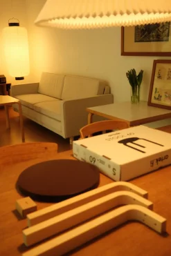 Stool 60, walnut stained fra Artek