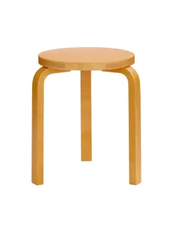 Stool 60, yellow lacquered fra Artek
