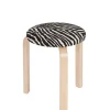 Stool 60, zebra fabric fra Artek