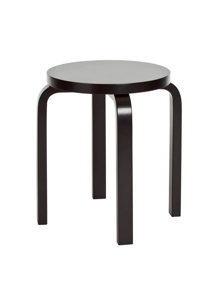 Stool E60, sortlakeret fra Artek