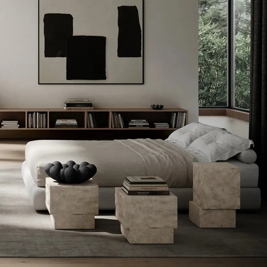 Temple Coffee Table Tall, limestone fra 101 Copenhagen