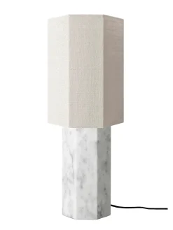 The Eight Over Eight Lamp Large, beige travertine fra Louise Roe