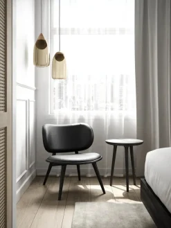 The Lounge Chair, sort bøg med sort læder fra Mater