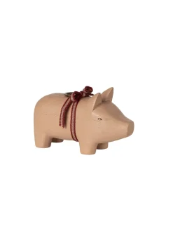 Trælysestage, Gris - Medium - Rosa fra Maileg