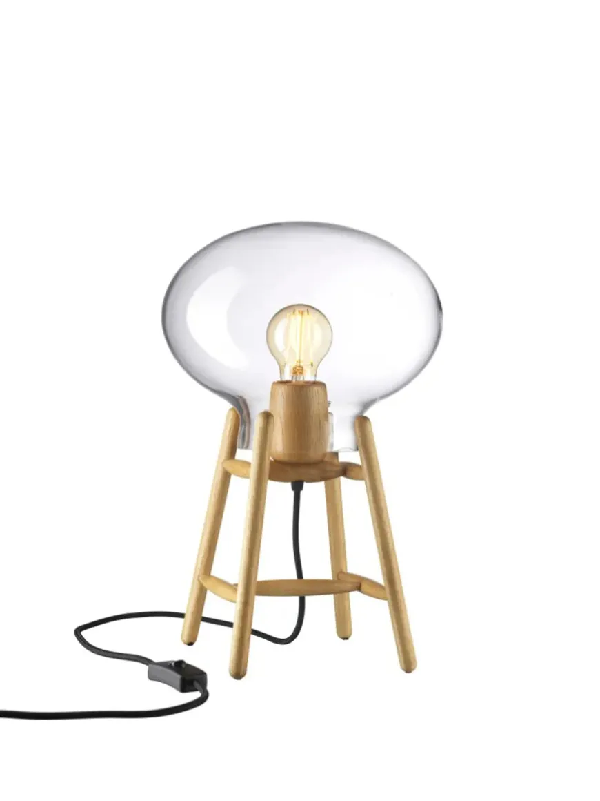 U4 Hiti Bordlampe, klart glas/eg fra FDB Møbler